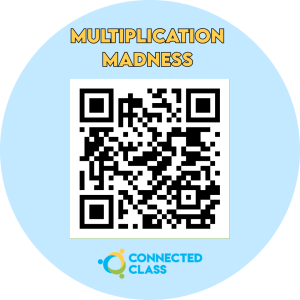 Multiplication Madness QR code with Connected Class logo
