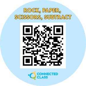 Rock Paper Scissors Subtract QR code graphic